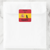 Spaans Voetbal, aanpasbaar Vierkante Sticker (Tas)