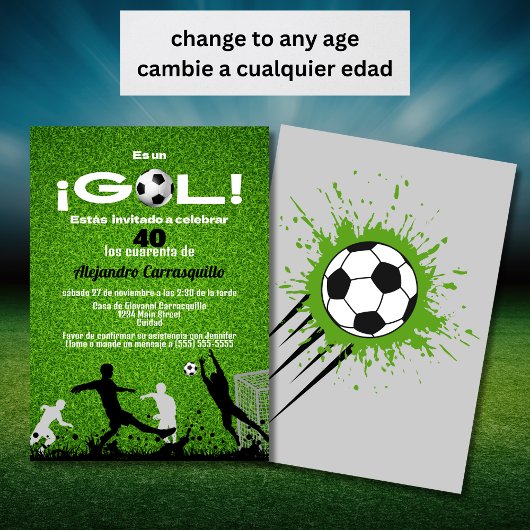 Spaans Voetbal Mannen Verjaardagsfeest Elke Leefti Kaart