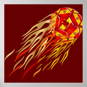 Spaans voetbal van futbol-liefhebbers poster
