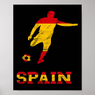 Spaans Voetbalspeler Spanje Vlag Espana Span Poster