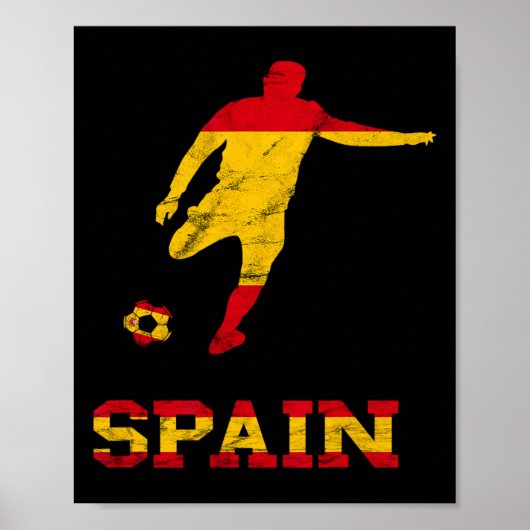 Spaans Voetbalspeler Spanje Vlag Espana Span Poster (Voorkant)