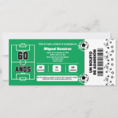 Spaans voetbalticket voor 60e verjaardagsfeest kaart (Voorkant)