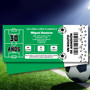Spaans Voetbalwedstrijdkaartje voor 30e Verjaardag Kaart