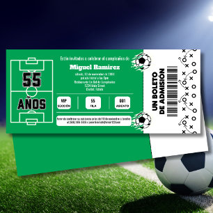 Spaans Voetbalwedstrijdkaartje voor 55ste Verjaard Kaart