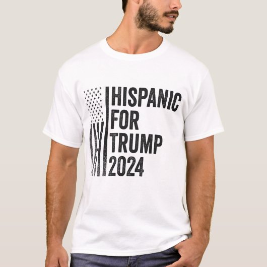 Spaans voor Trump 2024 Amerikaanse Patriottische V T-shirt (Voorkant)