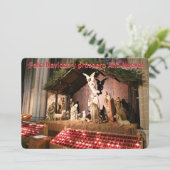 Spaans Vrolijk Kerstfeest van NYC Geboorte Scène Feestdagenkaart (Staand voorkant)