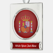 Spaans wapenschild verzilverd banner ornament (Links)