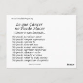 Spaans wat kanker niet kan doen engel Briefkaarten (Achterkant)