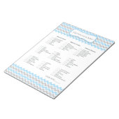 SPAANS Wat zit er in je handtas Baby shower? Notitieblok (Schuin)