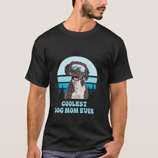 Spaans Water Hond Skiën Winter Coolste Hond Moeder T-shirt (Voorkant)
