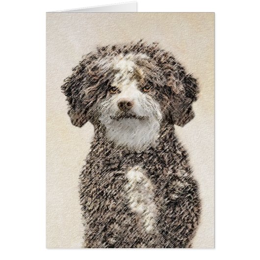 Spaans waterhondenschilderij - Kute Original Dog A (Voorkant)