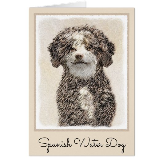 Spaans waterhondenschilderij - Kute Original Dog A (Voorkant)