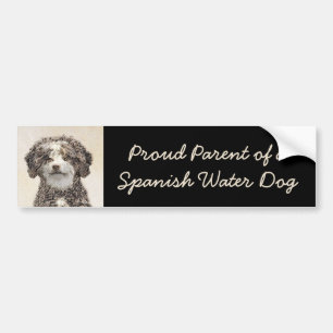 Spaans waterhondenschilderij - Kute Original Dog A Bumpersticker