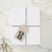 Spaans waterhondenschilderij - Kute Original Dog A Cadeaulabel (Met Touw)