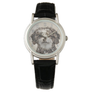 Spaans waterhondenschilderij - Kute Original Dog A Horloge