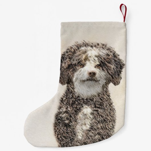 Spaans waterhondenschilderij - Kute Original Dog A Kleine Kerstsok (Achterkant)