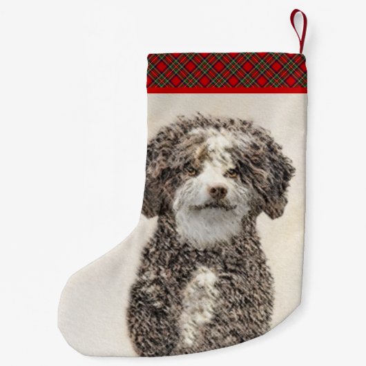 Spaans waterhondenschilderij - Kute Original Dog A Kleine Kerstsok (Achterkant)