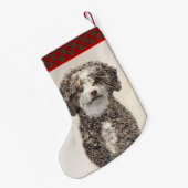 Spaans waterhondenschilderij - Kute Original Dog A Kleine Kerstsok (Achterkant (Hangend))