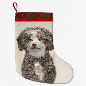 Spaans waterhondenschilderij - Kute Original Dog A Kleine Kerstsok (Voorkant)