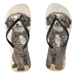 Spaans waterhondenschilderij - Kute Original Dog A Teenslippers
