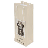 Spaans waterhondenschilderij - Kute Original Dog A Wijn Cadeautas (Achterkant Gekanteld)