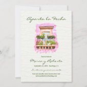 Spaans, Waterverf Balkon Mexicaan Bewaar de datum Kaart (Voorkant)