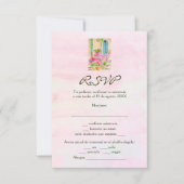 Spaans, Waterverf Floral Old Town RSVP Kaartje (Voorkant)