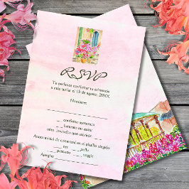 Spaans, Waterverf Floral Old Town RSVP Kaartje