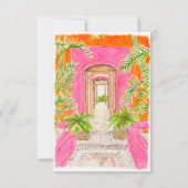 Spaans, Waterverf Mexicaanse bestemming bruiloft Bedankkaart (Achterkant)