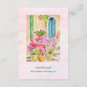 Spaans, Waterverf oude stad Kiosk Mexico bruiloft Informatiekaartje (Achterkant)