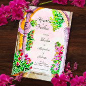 Spaans, Waterverf Oude Stad Trouwen Save the Date Kaart