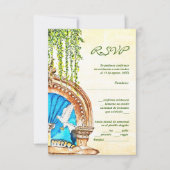 Spaans, Waterverf Paint Old Mexico RSVP-kaart Bedankkaart (Voorkant)