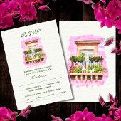 Spaans, Waterverf stad Balkon Mexicaanse bruiloft Kaart