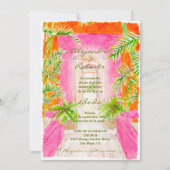 Spaans, Waterverf Tropische Roze Mexicaanse bruilo Kaart (Voorkant)