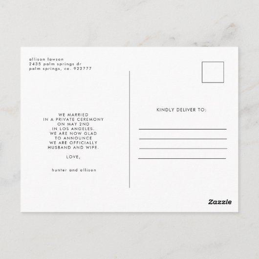 Spaans We Eloped | Post Card Briefkaart (Achterkant)