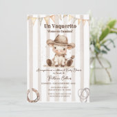 Spaans Western Vaquerito Cowboy Baby shower Kaart (Staand voorkant)