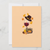 Spaans wijnglas eet Drink Thanksgiving diner Kaart (Achterkant)