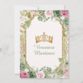 Spaans Wijze Roze & Goud 15 Años Prinses Verjaarda Kaart (Achterkant)