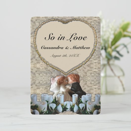 Spaans-witte bruid en bruinbruid kaart (Staand voorkant)