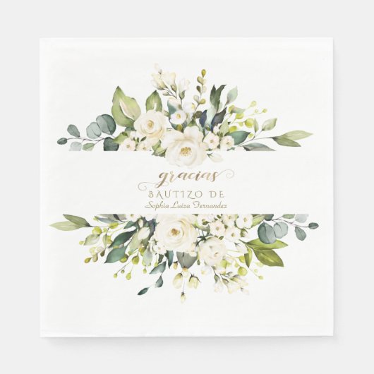 Spaans wondermiddel: witte bloemen meisje: Bautizo Servet (Voorkant)