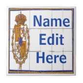 Spaans zegelbrief & huisnummer Tegels Tegeltje (Voorkant)