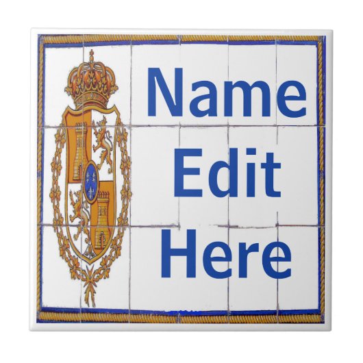 Spaans zegelbrief & huisnummer Tegels Tegeltje (Voorkant)