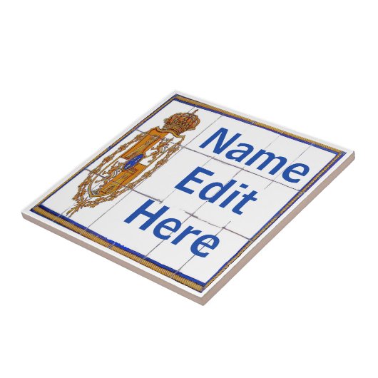 Spaans zegelbrief & huisnummer Tegels Tegeltje (Zijkant)