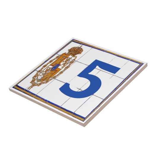 Spaans zegelbrief & huisnummer Tegels Tegeltje (Zijkant)