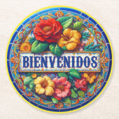 Spaans Zuidwesten WELKOM Ronde Kartonnen Onderzetter (Voorkant)