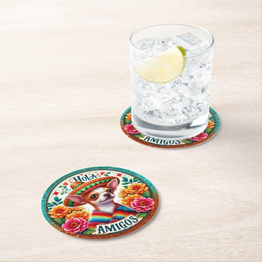 Spaans Zuidwesten WELKOM Ronde Kartonnen Onderzetter (Insitu)