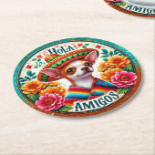 Spaans Zuidwesten WELKOM Ronde Kartonnen Onderzetter (Gebogen)