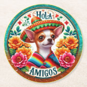 Spaans Zuidwesten WELKOM Ronde Kartonnen Onderzetter (Voorkant)