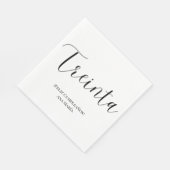 Spaans zwart-wit minimalistisch 30 jarig jubileum servet (Hoek)