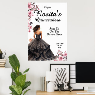 Spaanse 15e Verjaardag Elegante Quinceanera Poster